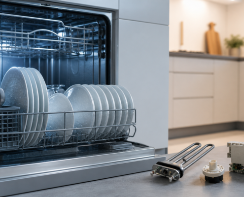 Lavavajillas que no calienta con resistencia, sensor de temperatura y módulo electrónico
